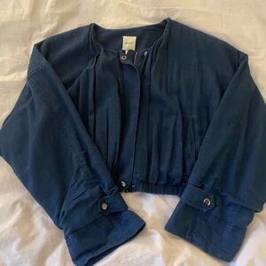 Maeve Deep Blue Bomber Jacket